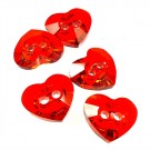 Krystall knapper hjerter røde 12mm thumbnail