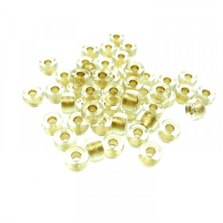 Perler med store hull med gull