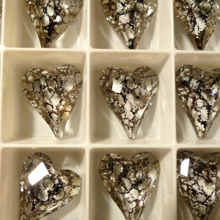 Austrian Crystal pendants heart MIX