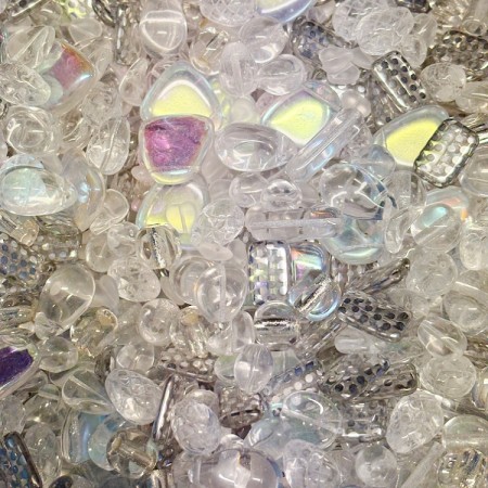 Pressede glassperler KLARE MIKS