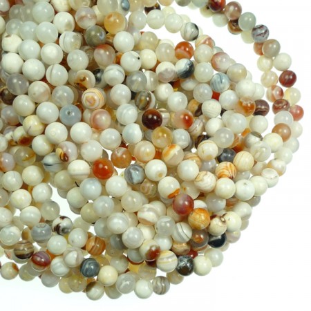 Perler Agat hvit og brun