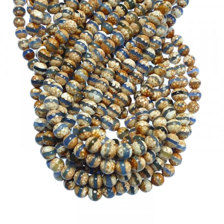 Perler Agat med blå stripe